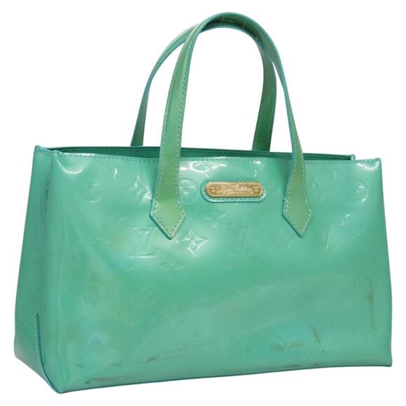 LOUIS VUITTON Monogram Vernis Wilshire PM Hand Bag Blue Lagon M91724 - Picture 1 of 16